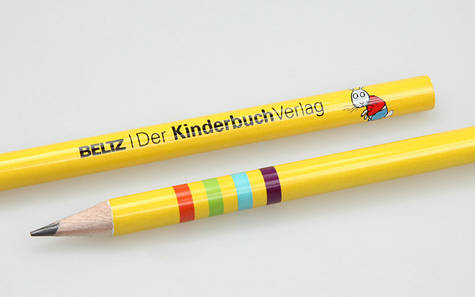 Folientransferdruck Rundum mit Zierringen auf Bleistiften