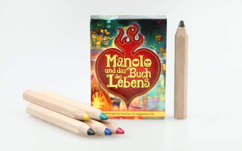 short Jumbo colored pencils with colorful etui