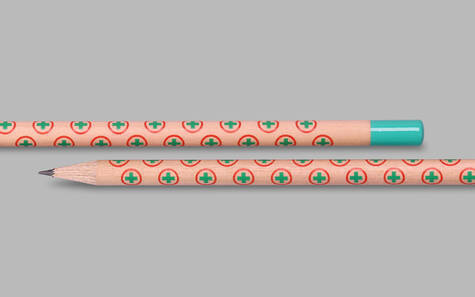 Naturbleistifte mit zweifarbigem Siebdruck und Tauchkappe