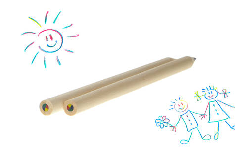 round Jumbo rainbow pencils