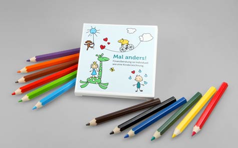 imprinted etui with 12 lacquered colored pencils