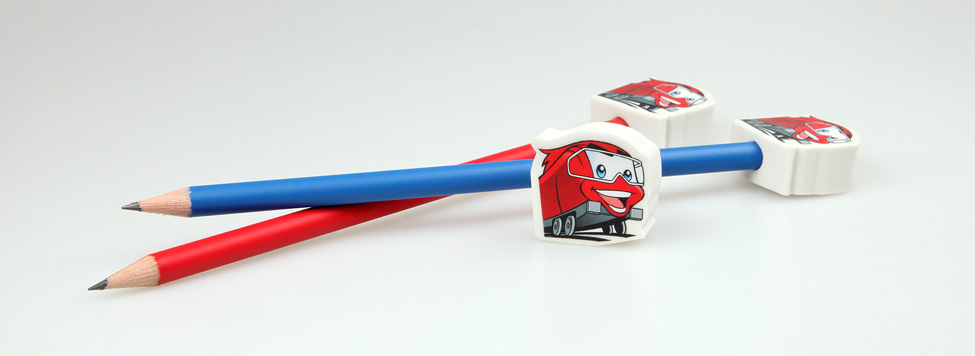 Aufsteck Radiergummi Sonderform als Zug